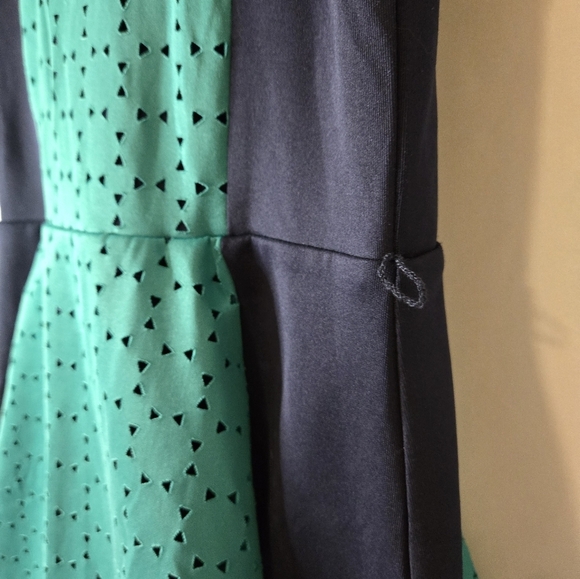 Beautees Girls Color Block Skater Dress Size 14 – Aquatic Green & Black - Picture 5 of 10